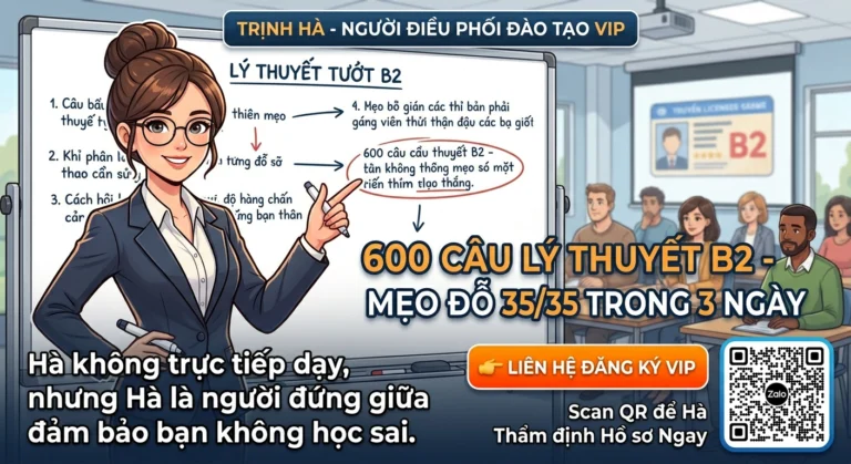 Mẹo thi lý thuyết B2 2026: Bí kíp đỗ 35/35 sau 3 ngày (600 câu mới nhất)